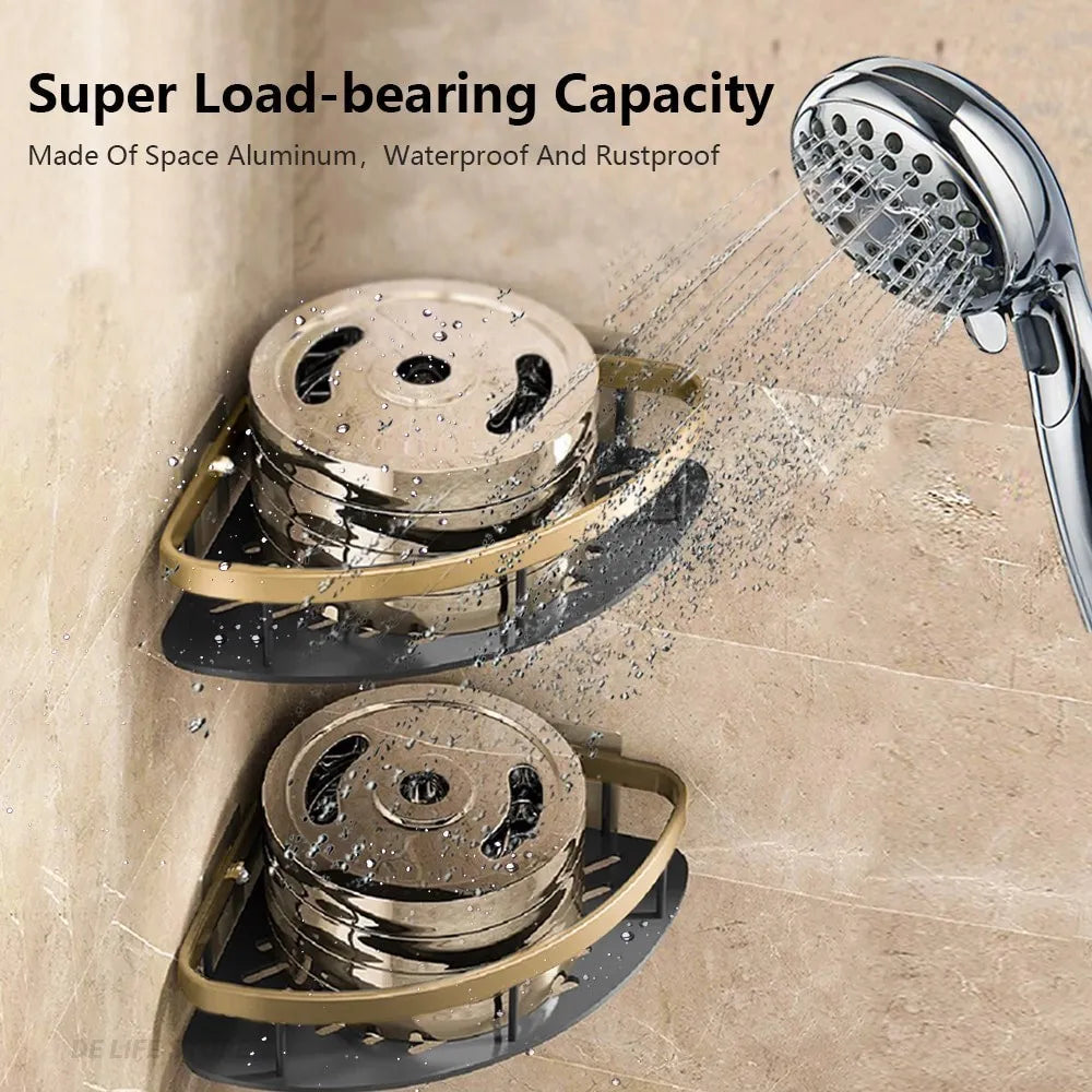 luxury rustproof wall shelves for bathroom accessories - vue 3 sur 17