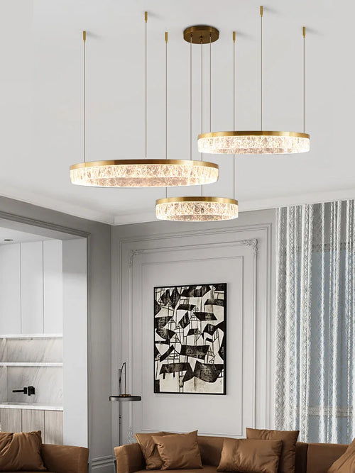 Modern circular ring chandelier for interior decoration - vue 4 sur 11