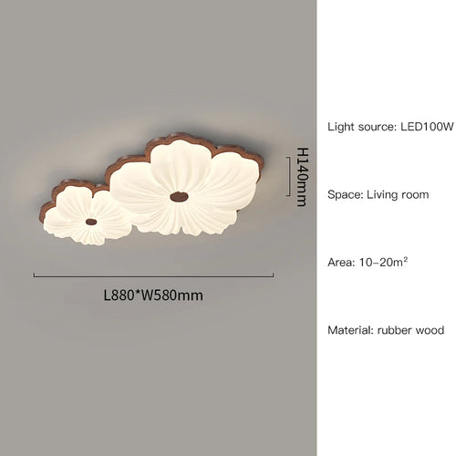 Modern wooden ceiling light for elegant interior decor - vue 13 sur 13