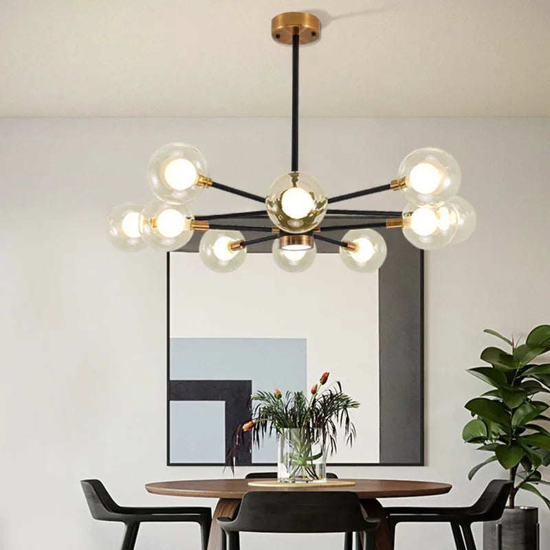 Nordic Bubble Glass Chandelier Pendant Lamp Ceiling Light Suspension Luminaire for Living Room Bedroom