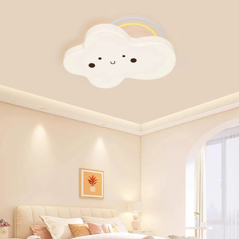 Rainbow cloud ceiling light for children's room modern decor - vue 3 sur 10