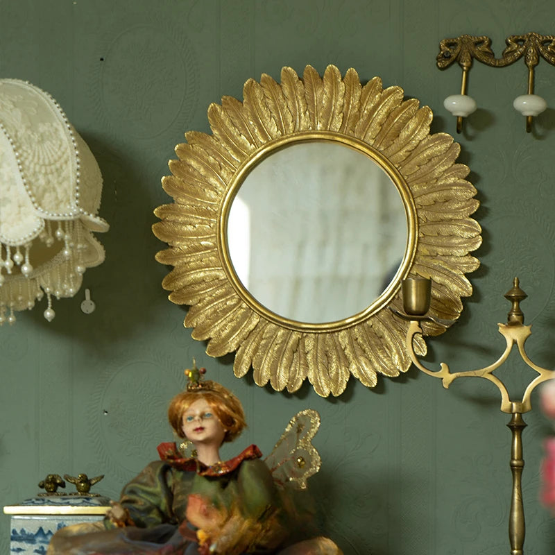 decorative macrame mirror retro style for interior decoration