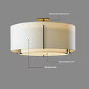 Chinese style artistic fabric LED ceiling light soft decorative lamp