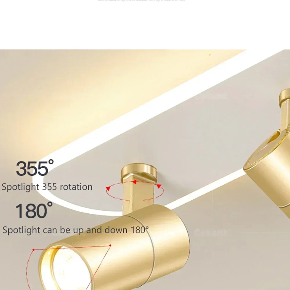 Modern LED ceiling light with spotlight for home decor - vue 5 sur 26