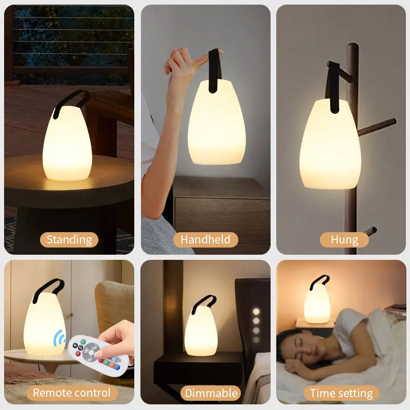 Outdoor cordless table lamp with smart remote control