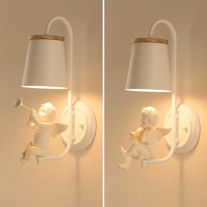 Modern angel resin wall light for study lighting