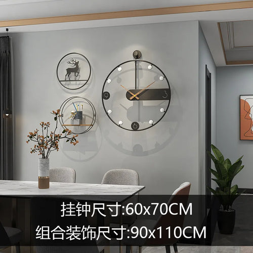 Modern Simple Iron Wall Clock, Home Decoration, Living Room, Creative, Fashion - vue 6 sur 11