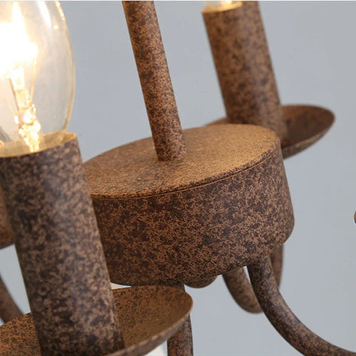 Vintage solid wood chandelier for an elegant interior - vue 4 sur 8