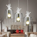 Post-modern glass pendant light with resin art lighting