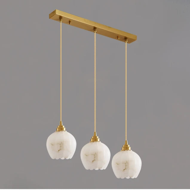 Nordic marble and copper pendant light minimalist design