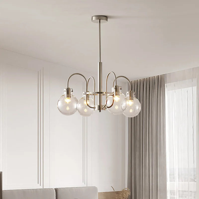 Bauhaus style glass chandelier for modern interiors - vue 6 sur 8
