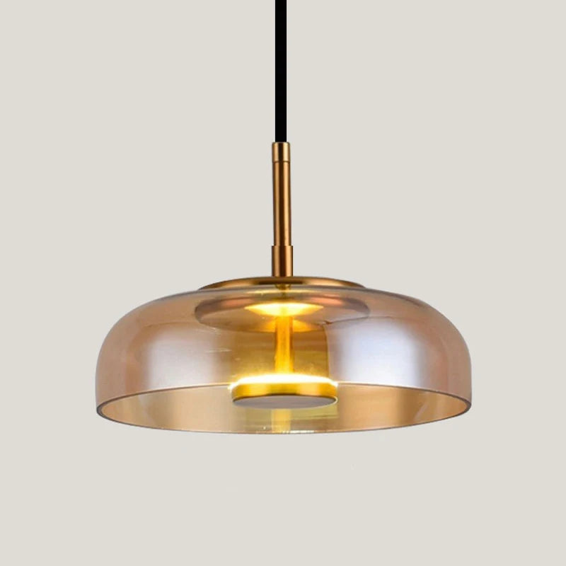 Nordic smoked glass pendant light for hotels and cafés