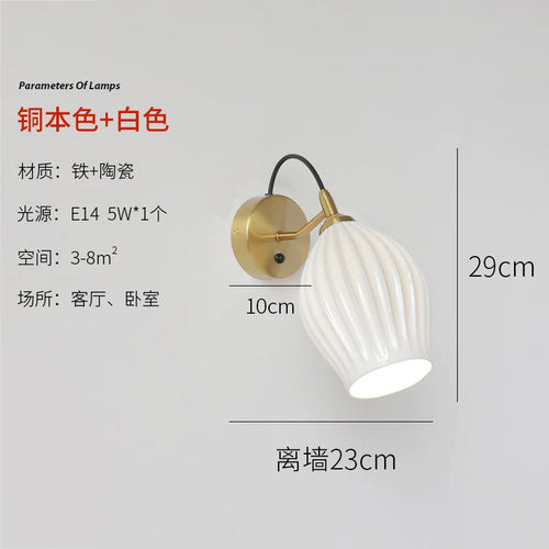 Art deco ceramic wall light for elegant lighting - vue 10 sur 10