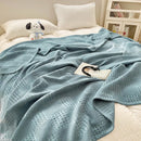 Lightweight decorative waffle cotton throw for living room and bedroom summer