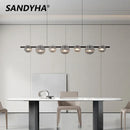 Sandyha modern minimalist glass shade LED pendant chandelier