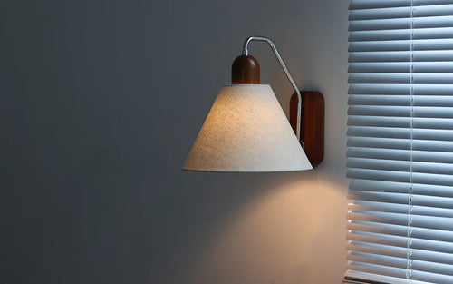 Retro solid wood wall light for a warm atmosphere - vue 7 sur 7