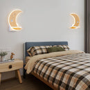 Modern minimalist LED moon wall light with USB charger