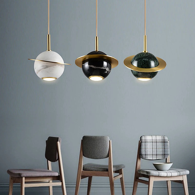 Creative Nordic planetary moon LED night light for small spaces