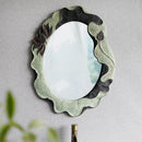 retro adhesive oval decorative mirrors for wall decoration