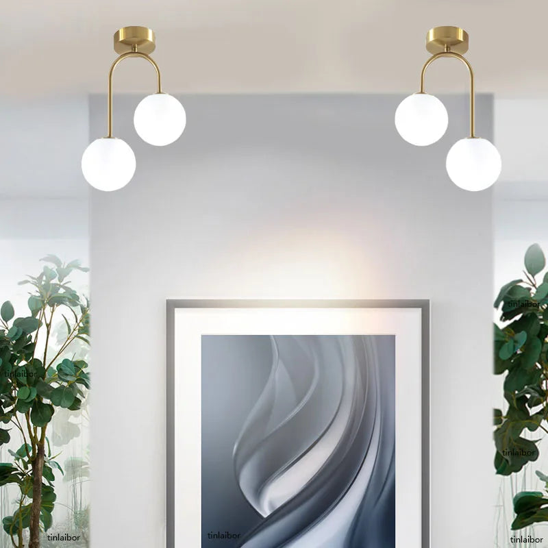 Simple acrylic ball ceiling light for multiple spaces