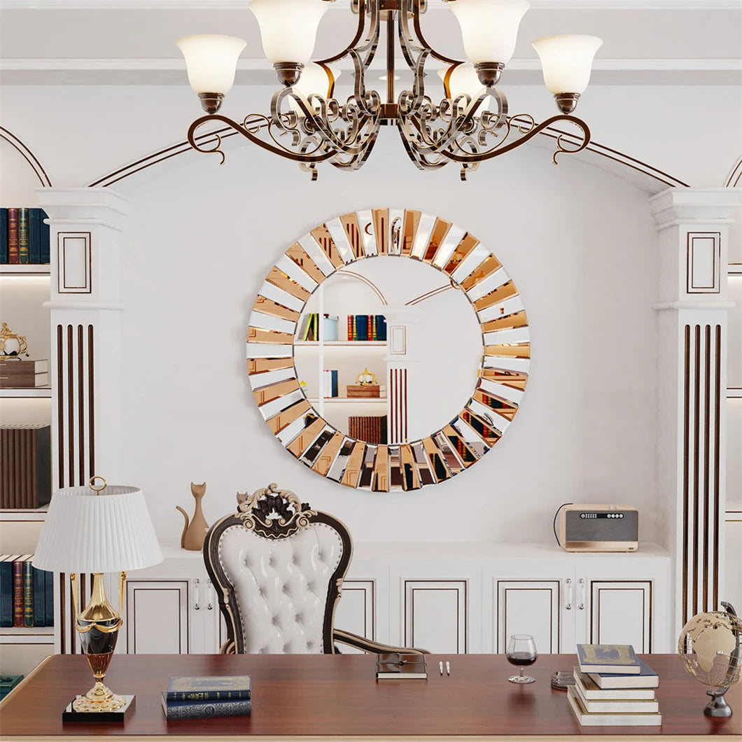 round decorative wall mirror for a contemporary style - vue 4 sur 7