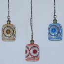 Retro vintage bohemian style Turkish mosaic LED pendant light