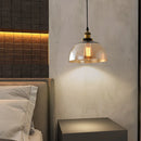 Vintage industrial smoked glass pendant light for loft or restaurant