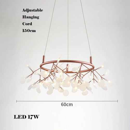 Creative LED chandelier in stainless steel and acrylic for interior decoration - vue 13 sur 18