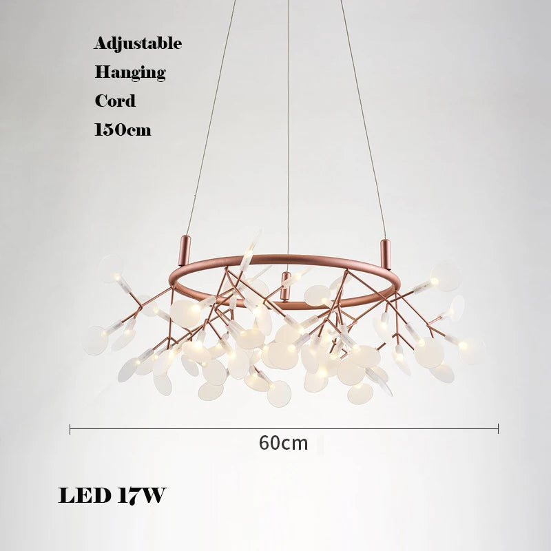 Creative LED chandelier in stainless steel and acrylic for interior decoration - vue 12 sur 18