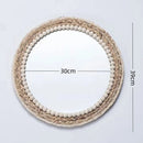 Round rattan wall mirror bohemian elegant wall decor