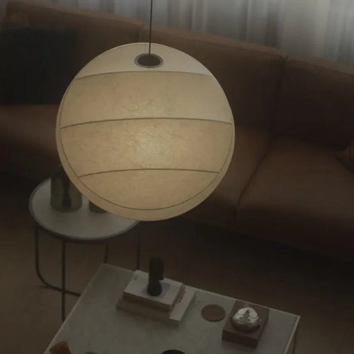Wabi sabi silk pendant light for modern interior decor - vue 6 sur 9