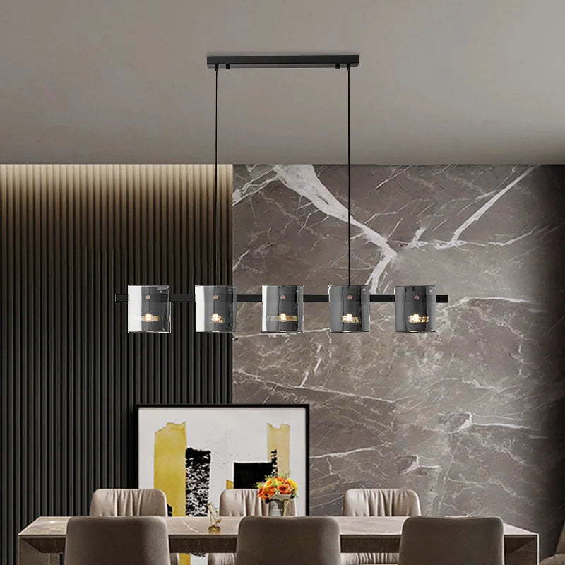 Minimalist Italian glass chandelier for modern lighting