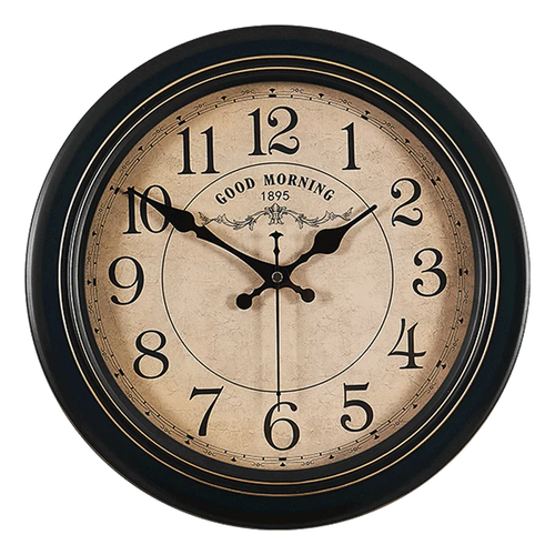 silent vintage wall clock classic metal design - vue 3 sur 26