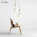 Creative gold glass chandelier with three lights modern lighting