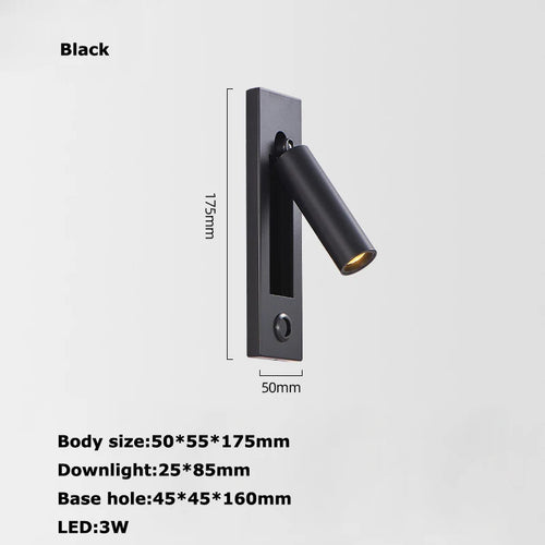 Rotating LED wall light with switch for reading - vue 13 sur 21