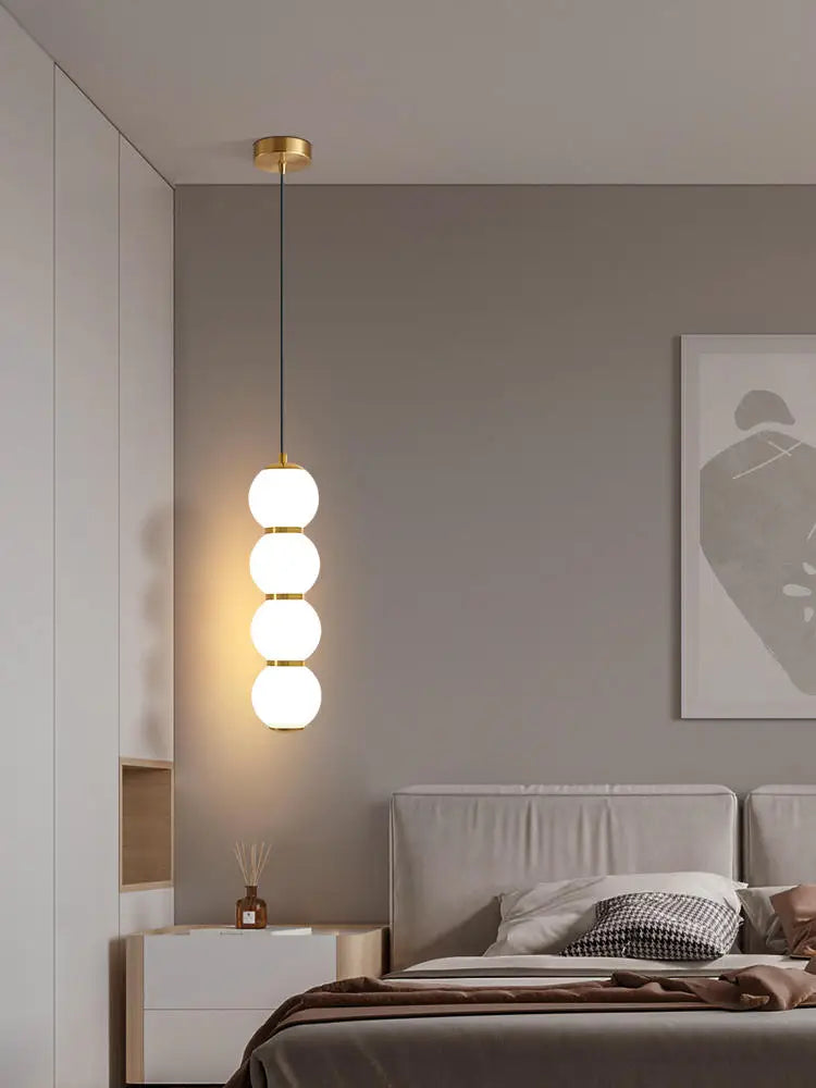 Modern white glass chandelier for interior decoration - vue 4 sur 12