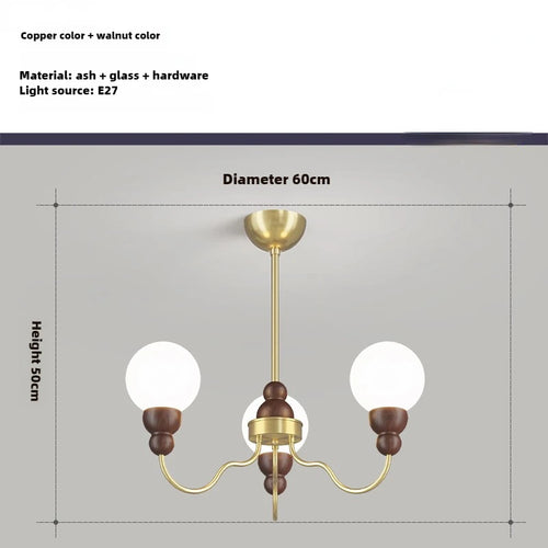 Retro glass and wood pendant light for elegant interiors - vue 12 sur 14