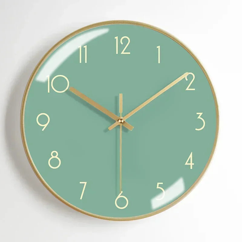 modern metal wall clock, aesthetic and silent - vue 13 sur 17