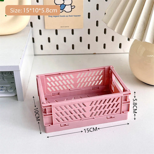 stackable foldable basket for storing makeup, jewelry, toys - vue 9 sur 19
