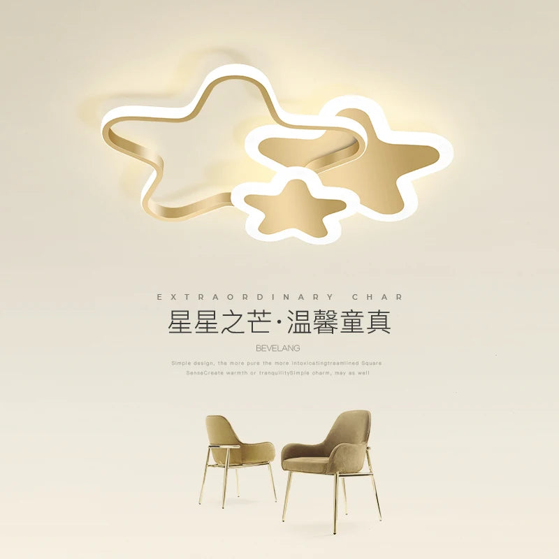 Modern LED ceiling light with starry effect for a warm and romantic atmosphere