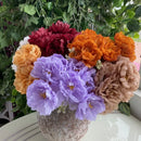 Bouquet of seven silk peonies for home and wedding decoration