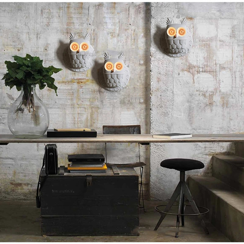 Nordic postmodern resin owl wall light - vue 3 sur 8