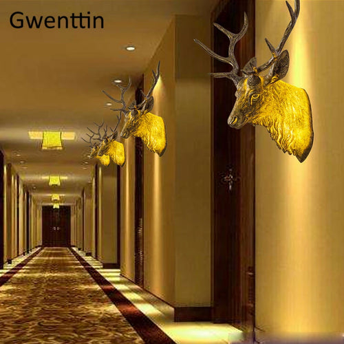Modern deer antler wall light with decorative LED - vue 3 sur 14