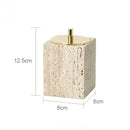 elegant travertine bathroom accessory set