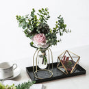 geometric wrought metal vase for modern decoration