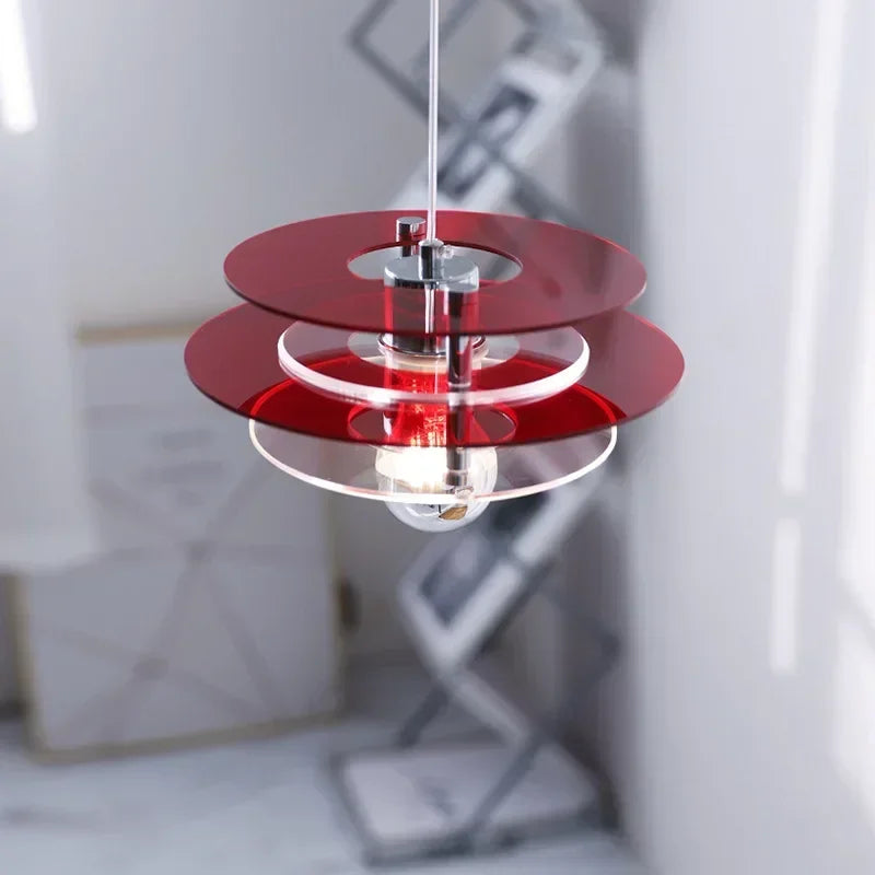 Rainbow flying saucer retro pendant light for bar or restaurant