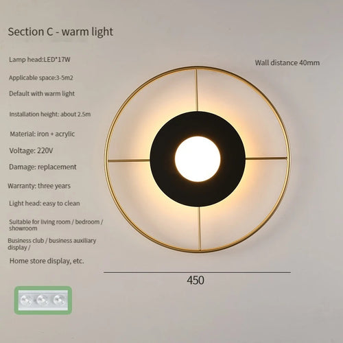 Modern LED wall light for hotel and home lighting - vue 11 sur 12
