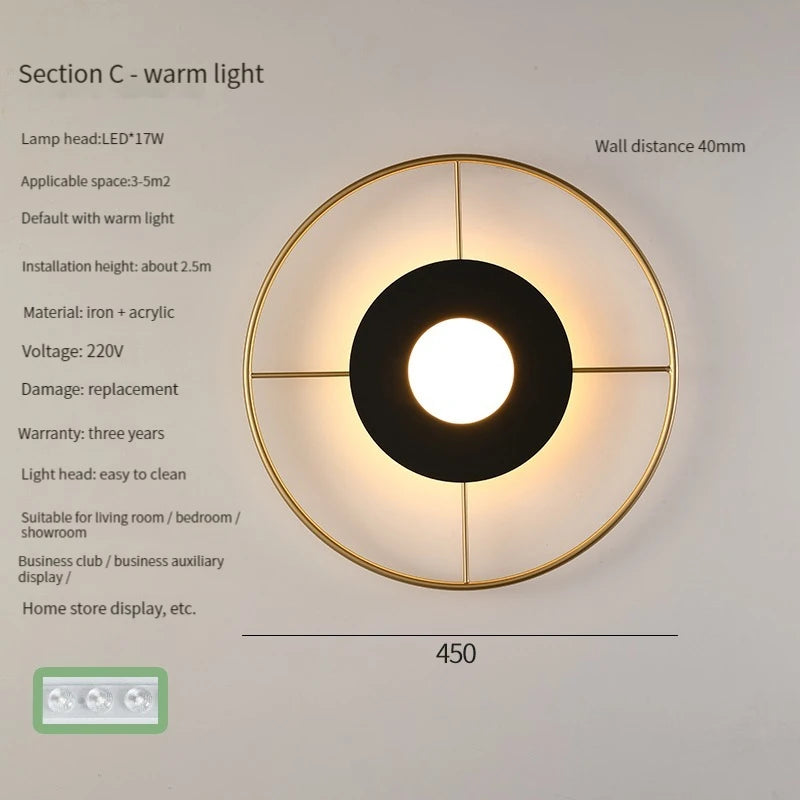 Modern LED wall light for hotel and home lighting - vue 10 sur 12