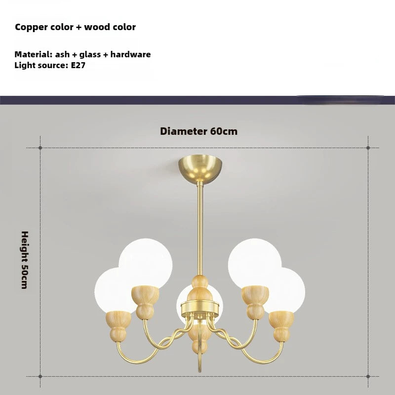 Retro glass and wood pendant light for elegant interiors
