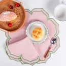 Embroidered cotton napkin with lotus edge, country style